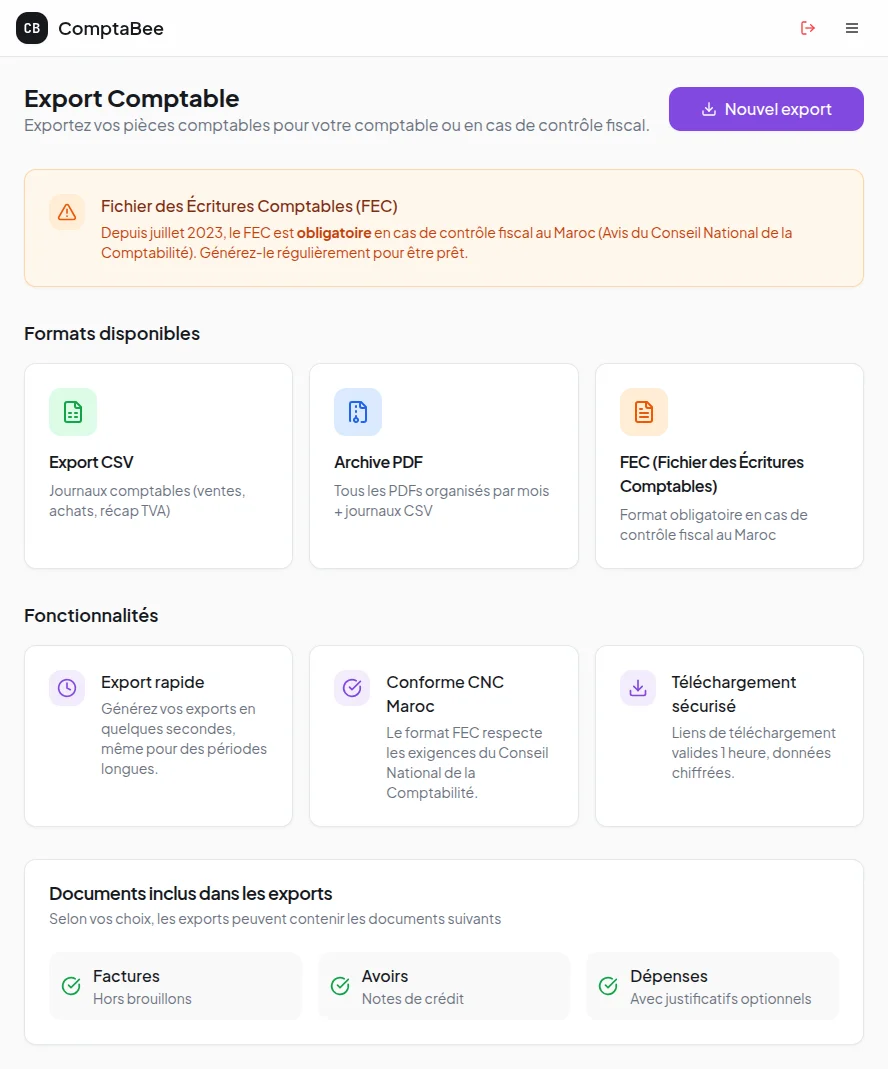 Conformité fiscale marocaine — ComptaBee
