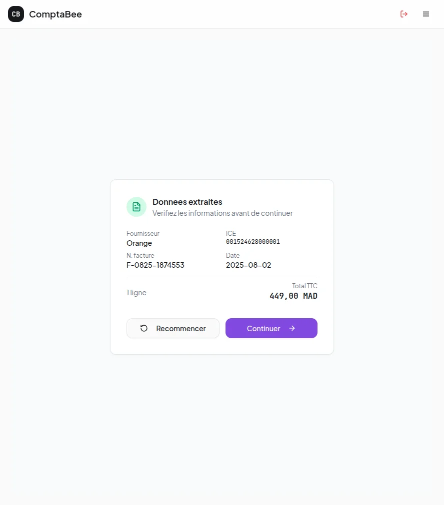 Données extraites automatiquement